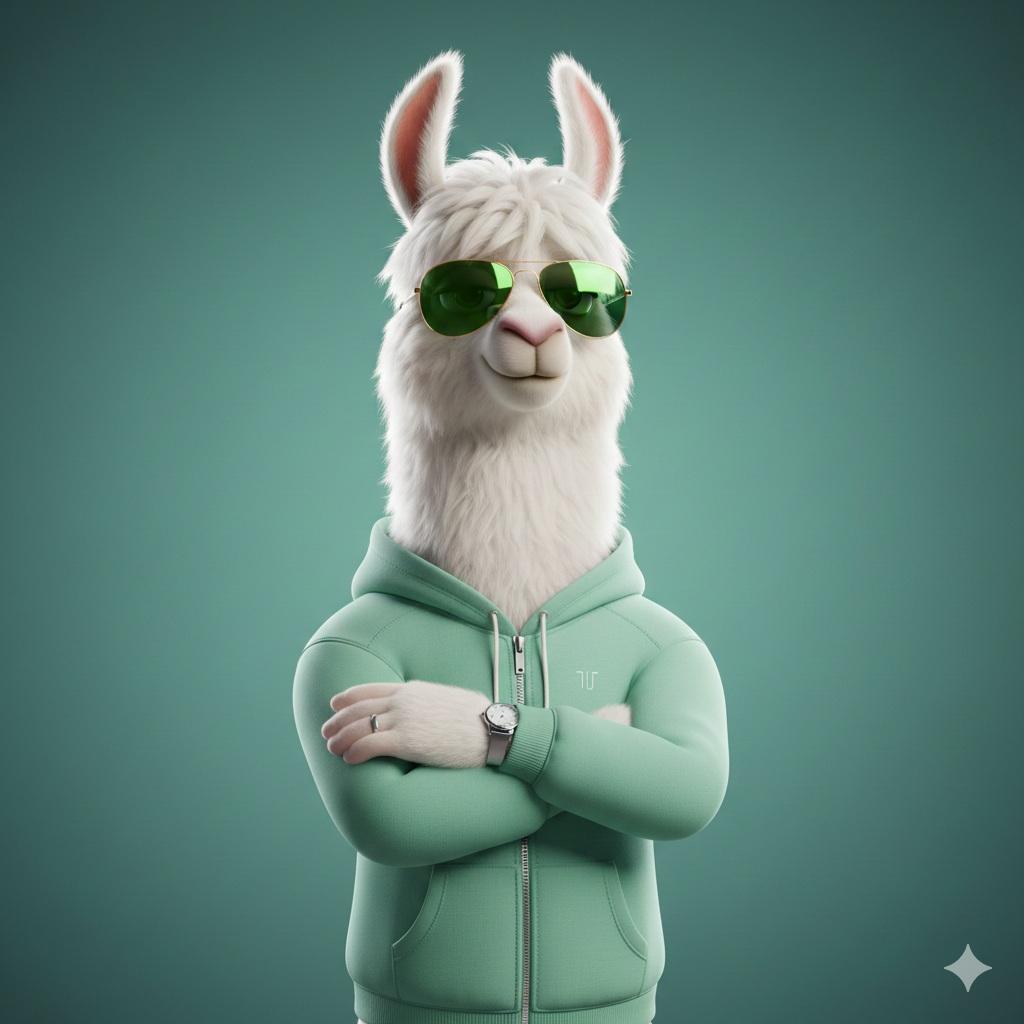 Game Asset - Stylized 3D Llama Character in Streetwear — output 1
