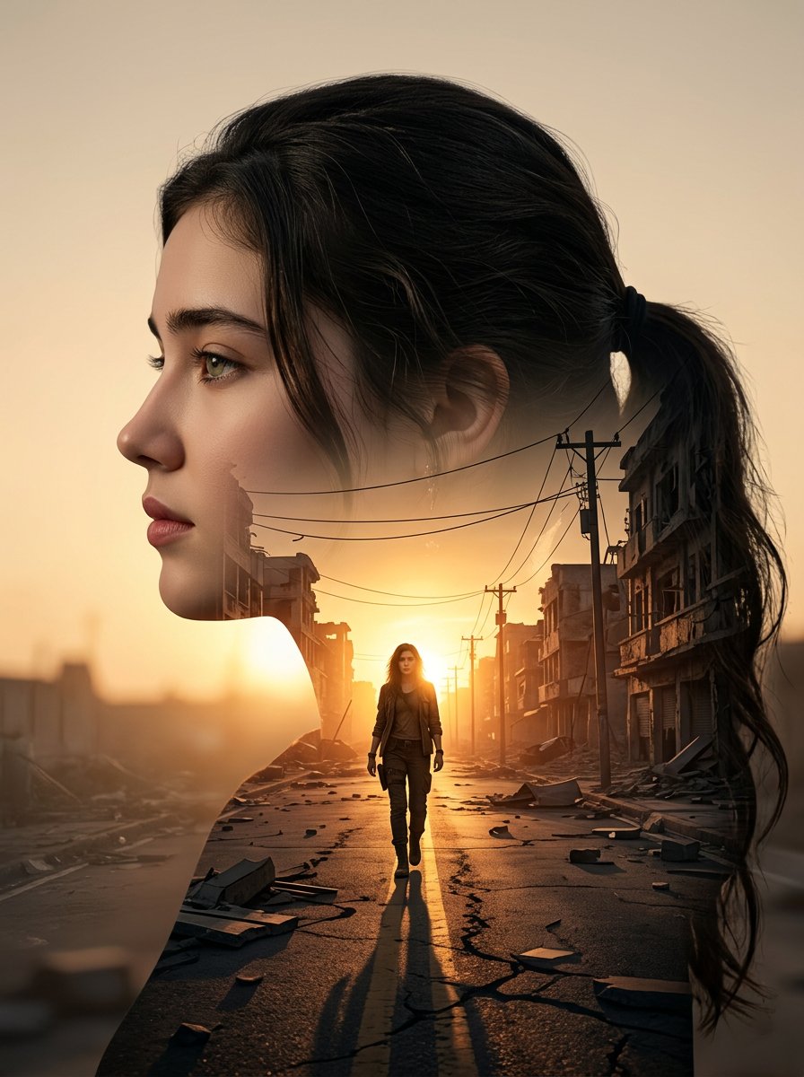 Profile / Avatar - Cinematic Double Exposure Portrait — output 1