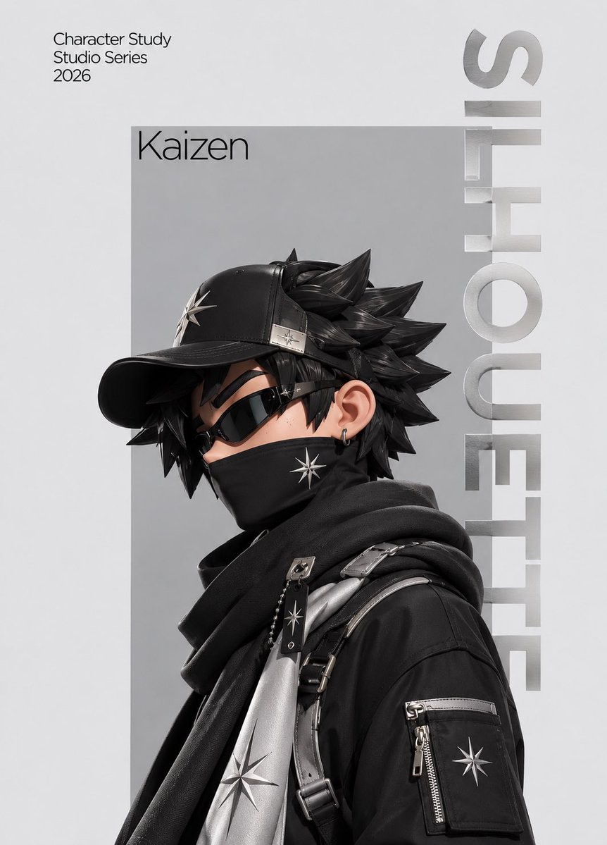 Game Asset - Monochrome Anime Streetwear Brand Poster — output 1