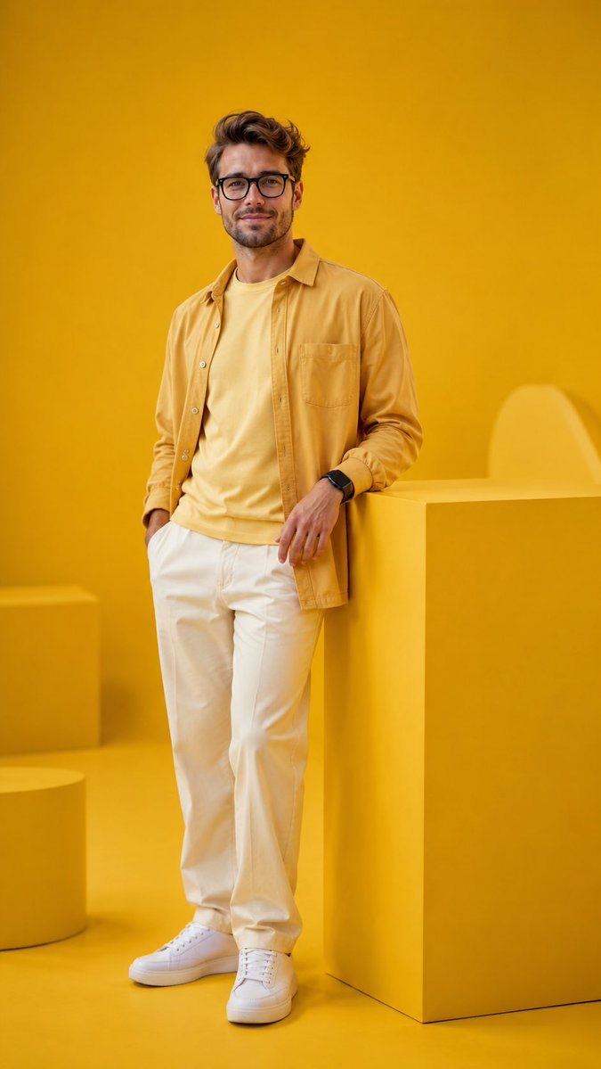 E-commerce Main Image - Monochromatic Yellow Editorial Fashion — output 1