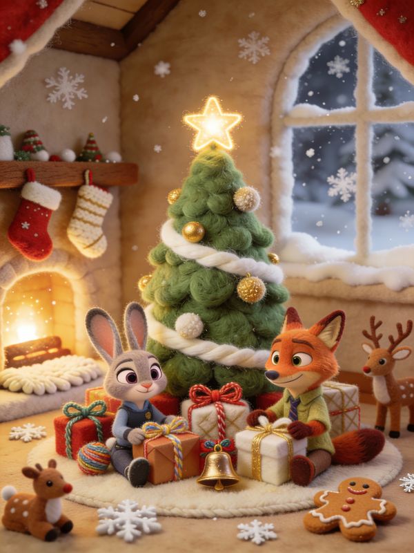 Judy and Nick Felt Christmas Poster — output 1