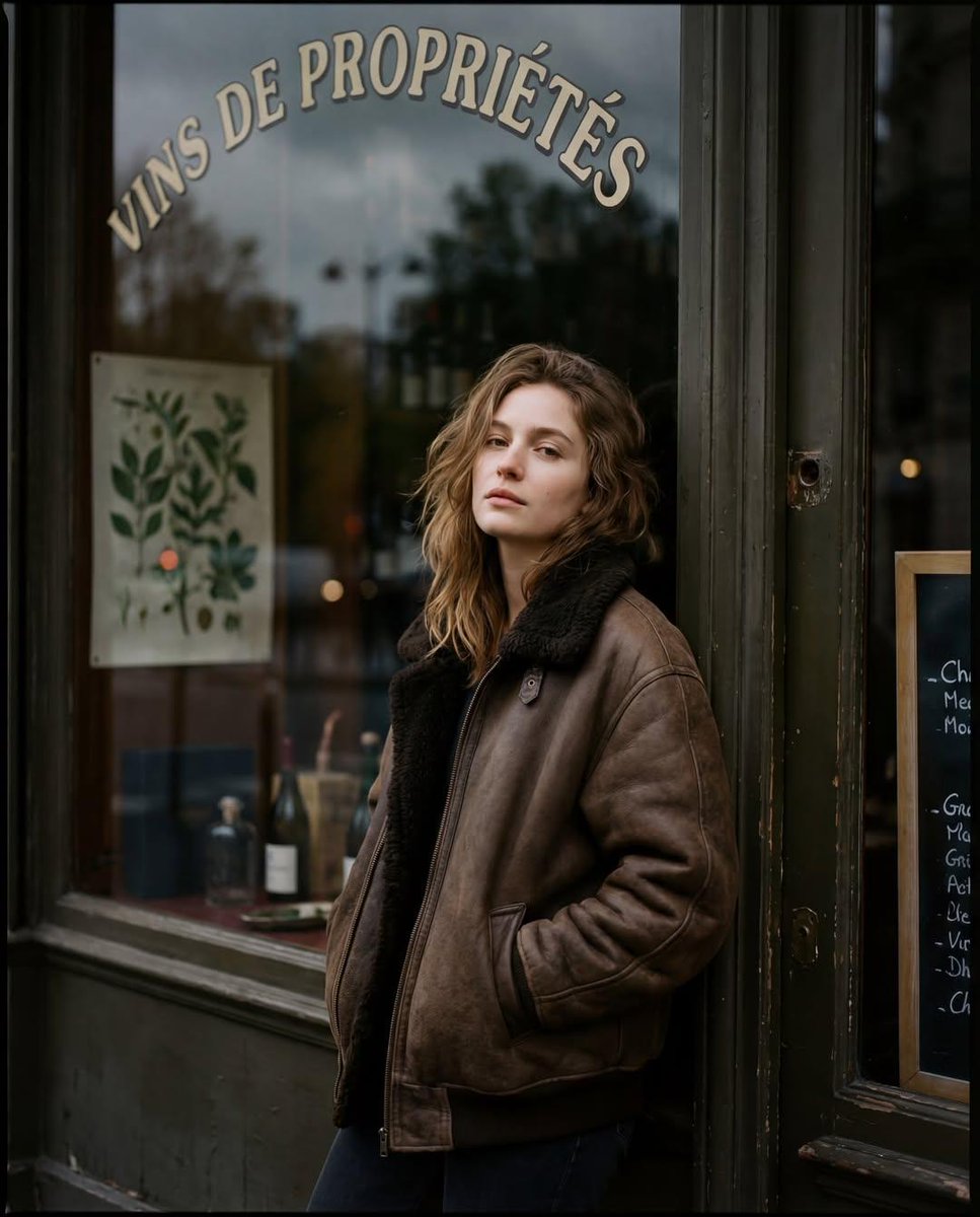 Moody Paris Street Editorial Portrait (Film Scan Aesthetic) — output 1