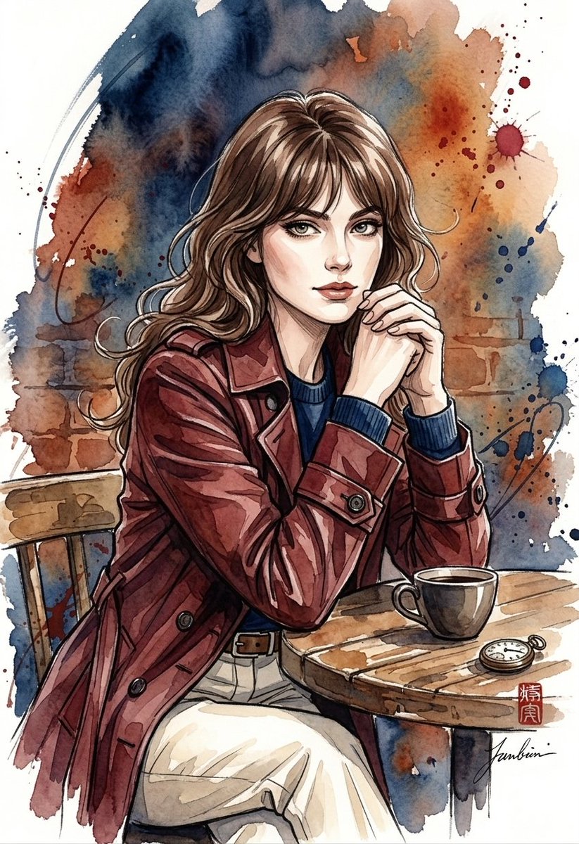 Comic / Storyboard - Watercolor Urban Street Illustration — output 1
