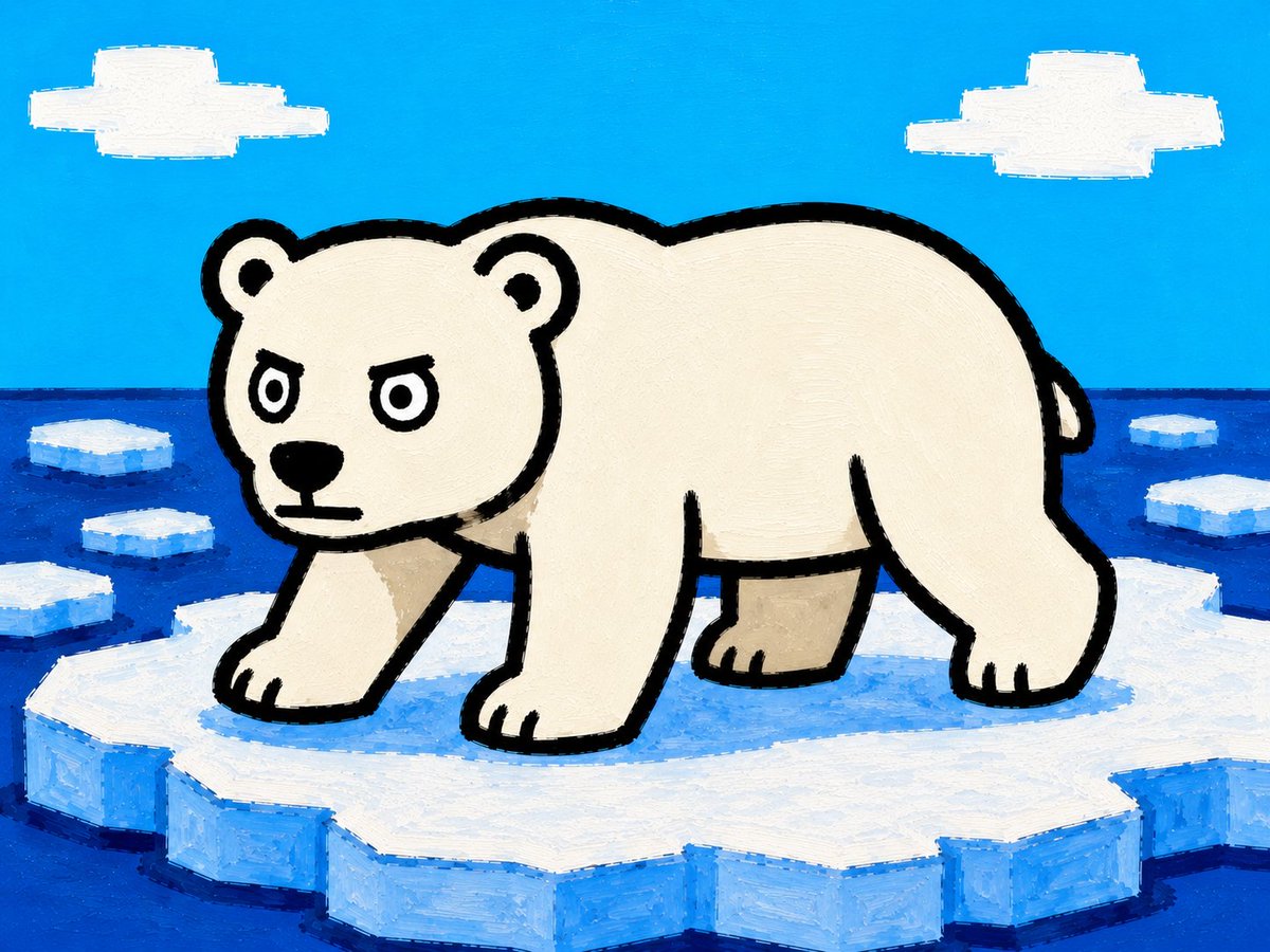 Comic / Storyboard - Cartoon Polar Bear on Ice Floe — output 1