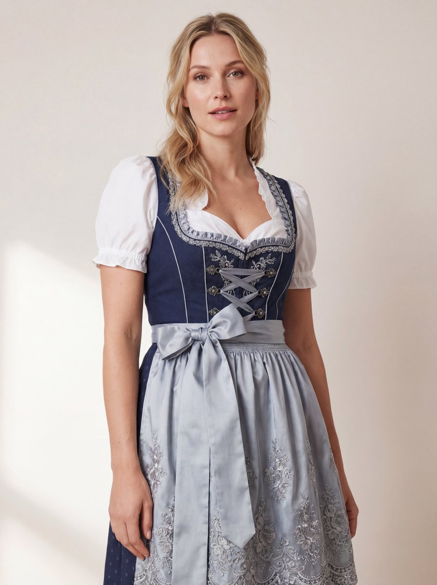 Hyper-Realistic Studio Photo of a Woman in Bavarian Dirndl — output 1