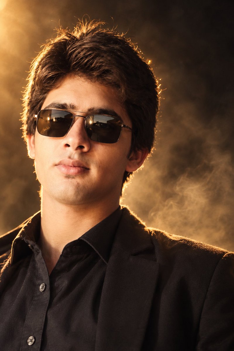 Social Media Post - Cinematic Male Portrait with Golden Backlight — output 1