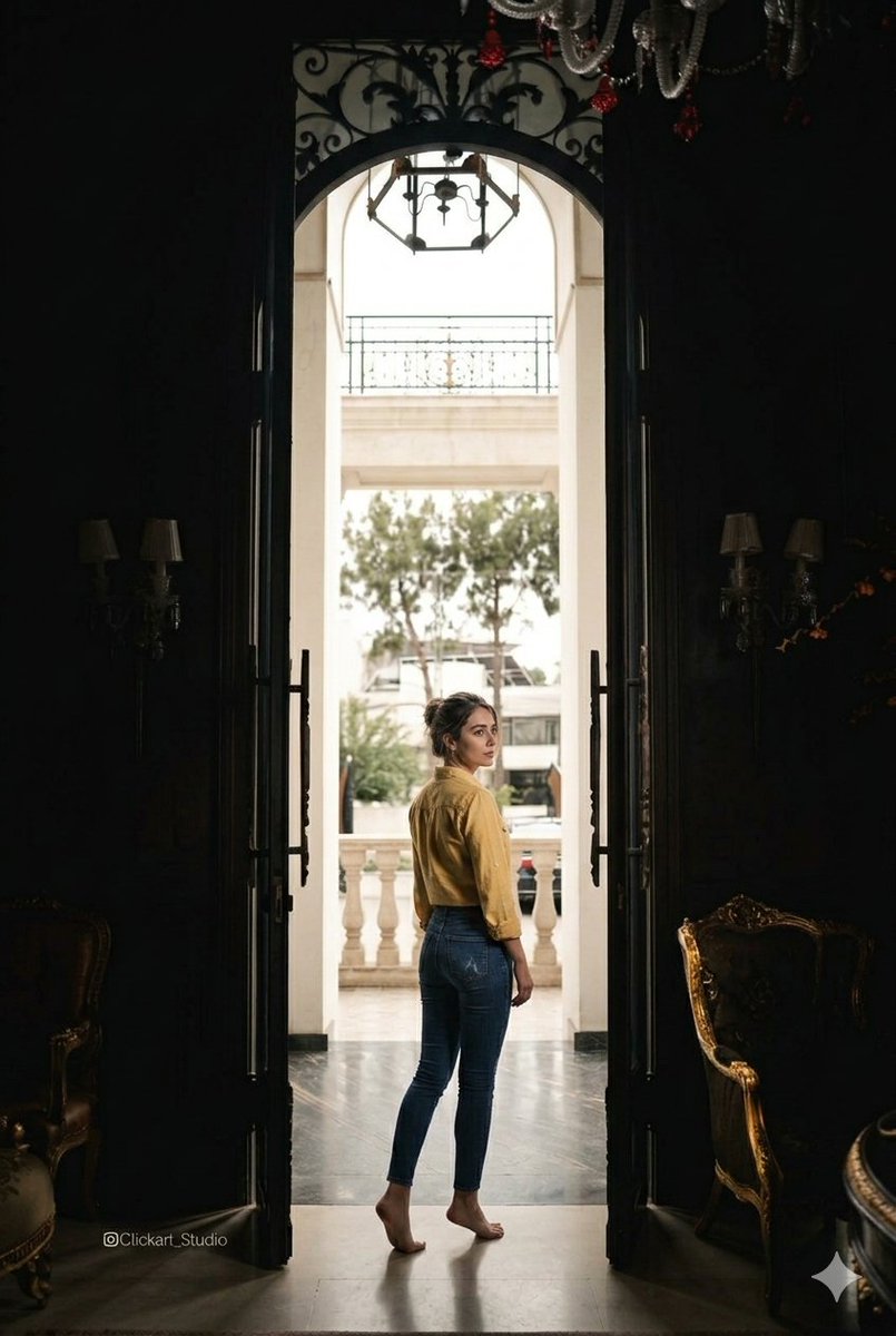 Social Media Post - Grand Doorway Chiaroscuro Portrait — output 1