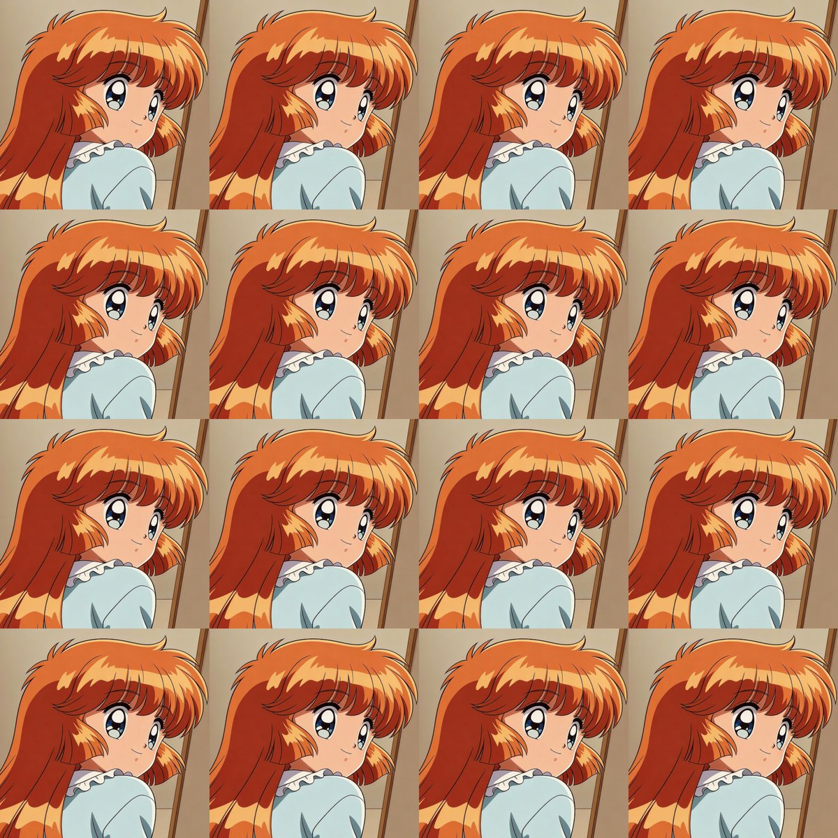 Comic / Storyboard - Heroine Expression Difference Grid Attempt — output 1
