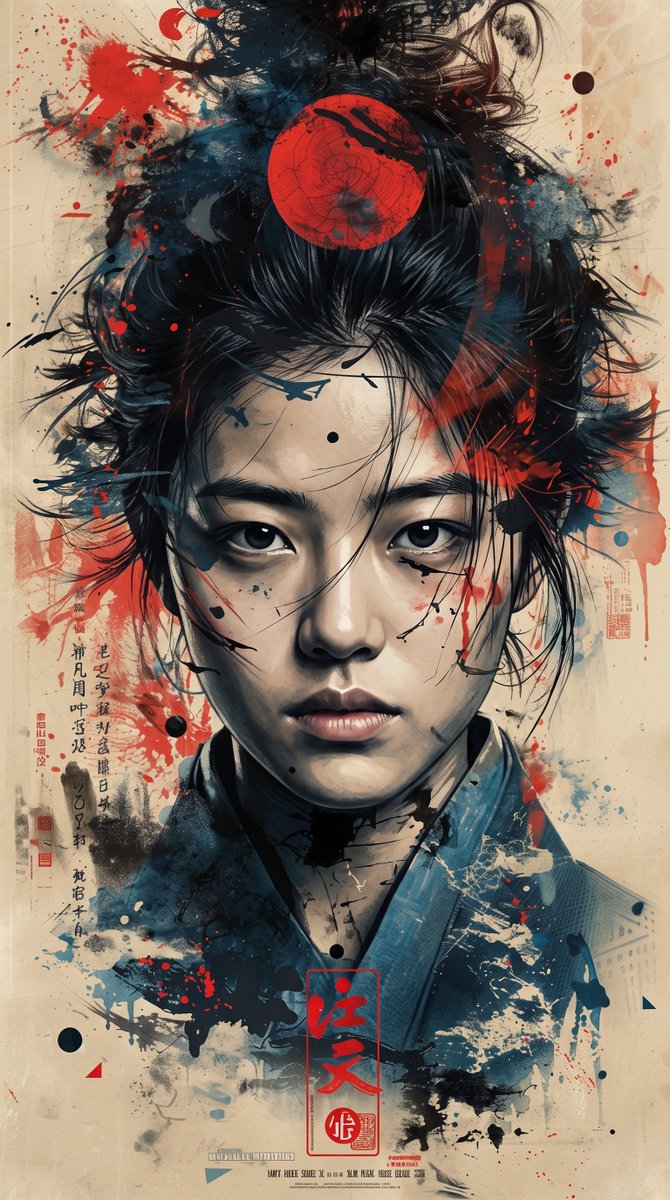 East Asian Samurai Graphic Poster — output 1