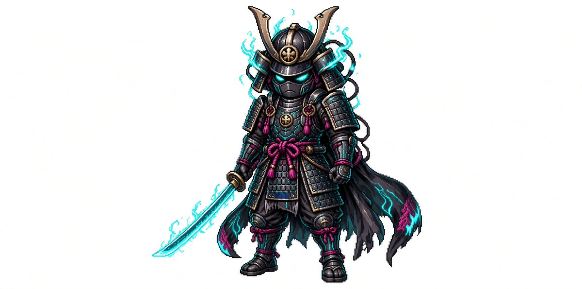 Game Asset - Chibi Pixel Samurai Transformation — output 1