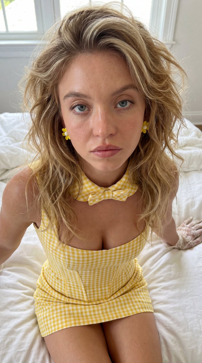 Profile / Avatar - Sydney Sweeney Gingham Portrait — output 1