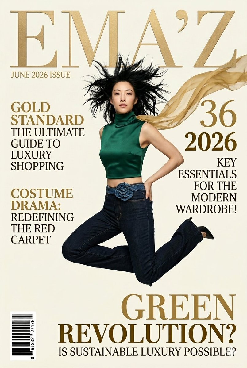 Product Marketing - Emerald Green Fashion Magazine Cover — output 1