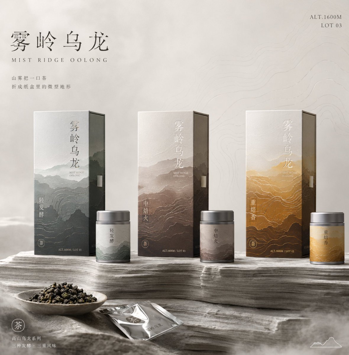 E-commerce Main Image - Tea Packaging Terrain Visual Concept — output 1