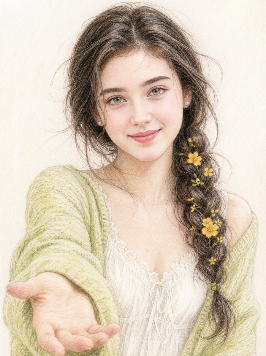 Profile / Avatar - Hand-Drawn Cardigan Portrait — output 1
