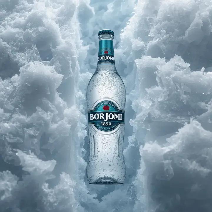 E-commerce Main Image - Hyperrealistic Product Photography Prompt (Borjomi Water) — output 1