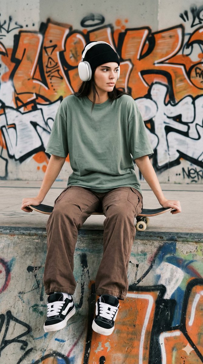 Alternative Skater Aesthetic Portrait Prompt — output 1