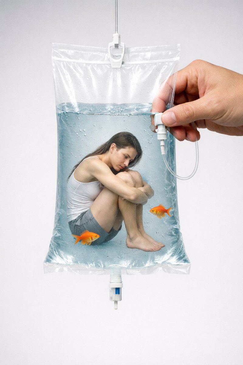 Conceptual Editorial Visual Prompt: Contained Human Aquarium — output 1