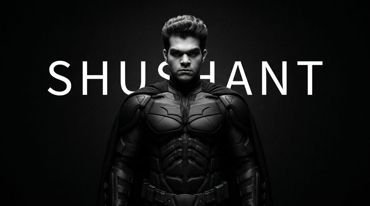 Profile / Avatar - Monochrome Batman Superhero Portrait — output 1