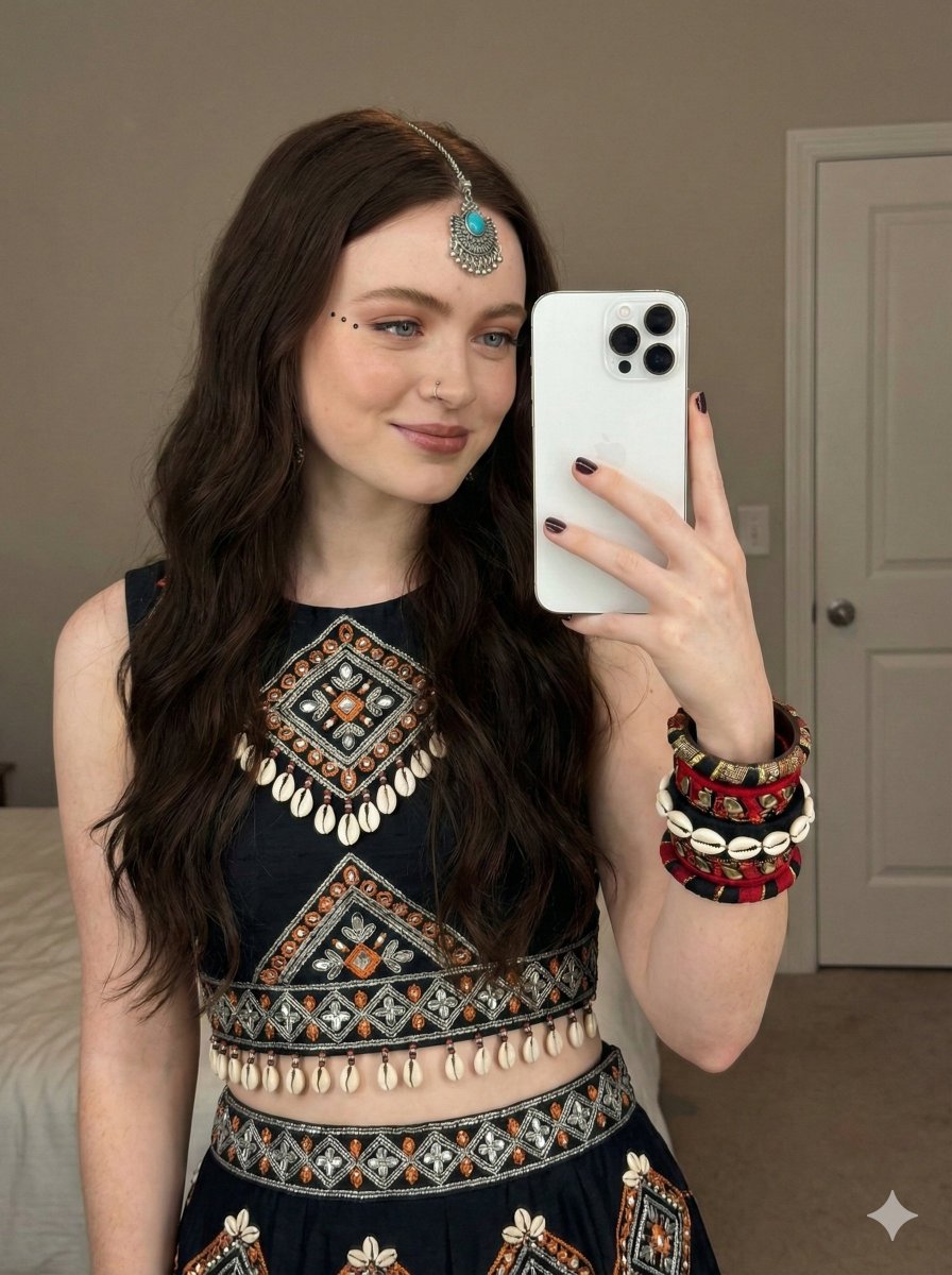 Profile / Avatar - Bohemian-Indian Fusion Mirror Selfie Prompt โ output 1