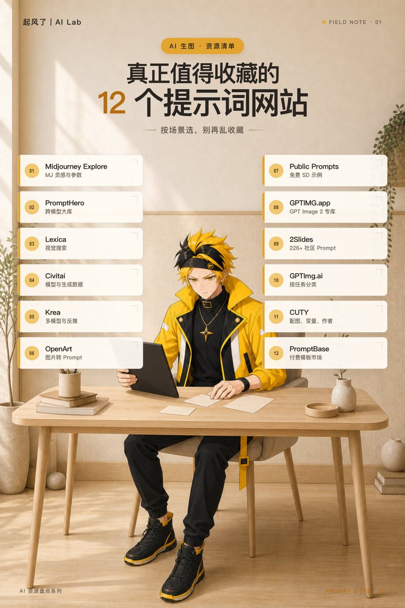 Infographic / Edu Visual - Anime Prompt Sites Infographic Poster — output 1