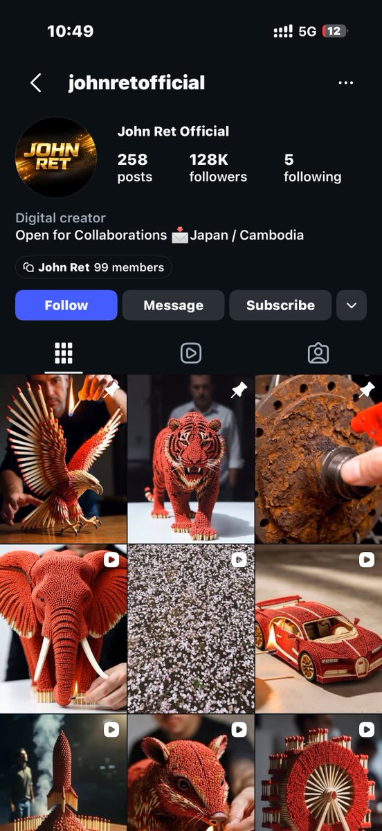 Social Media Post - Realistic Matchstick Tiger Sculpture — output 1