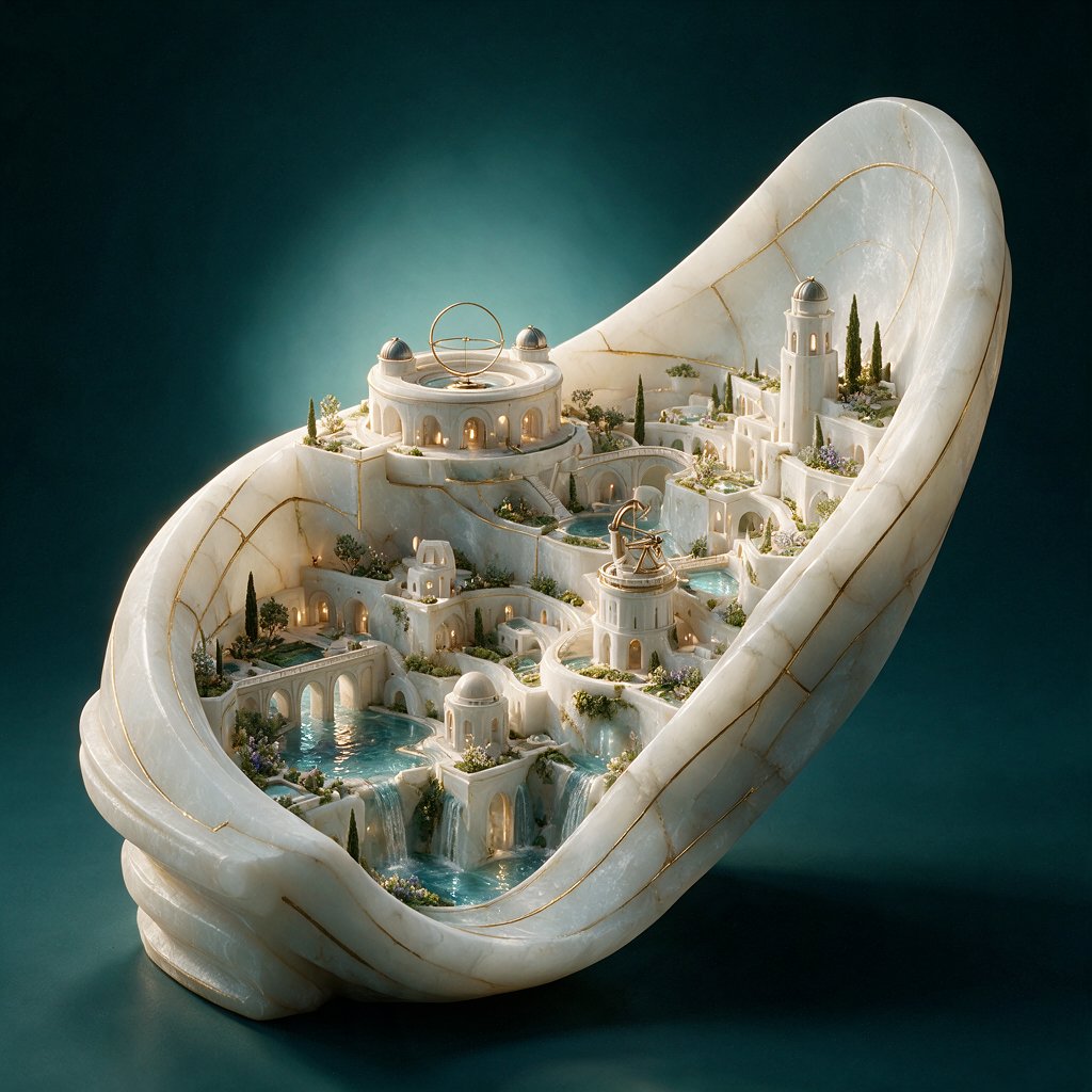 E-commerce Main Image - Alabaster Miniature City Sculpture — output 1