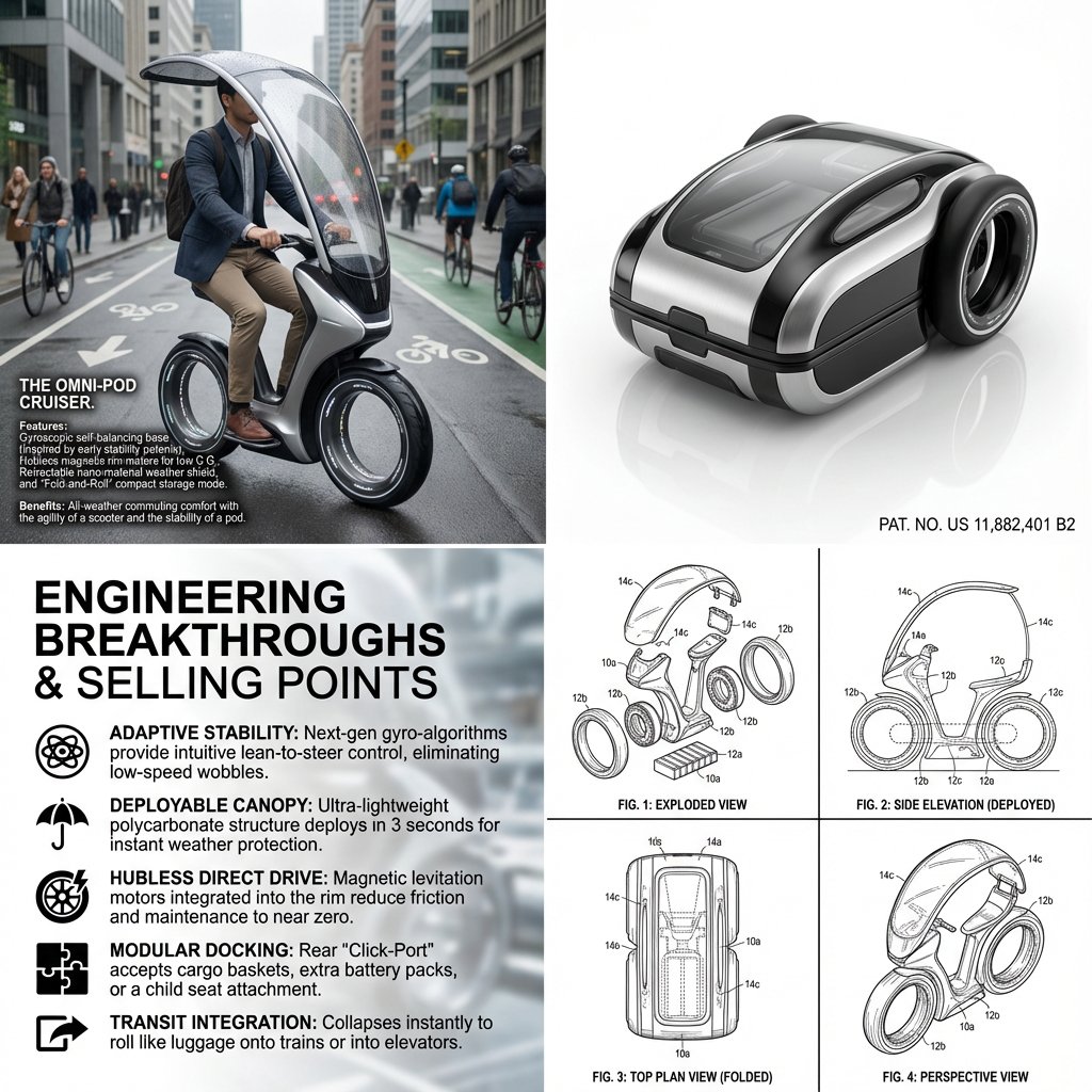 Infographic / Edu Visual - Hybrid Transportation Device Design and Patent Generation — output 1