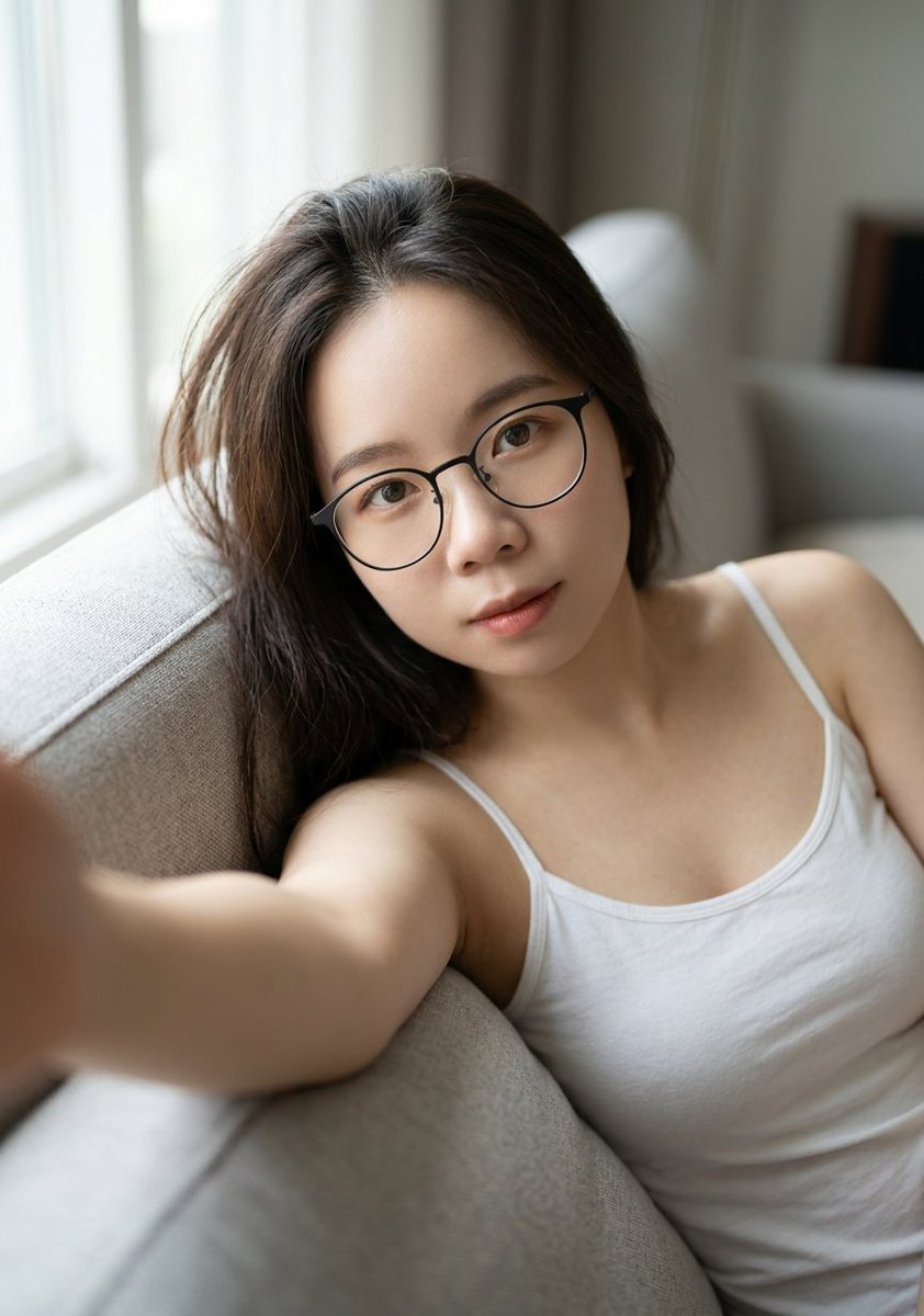 Profile / Avatar - Intimate Portrait of a Woman on a Couch — output 1