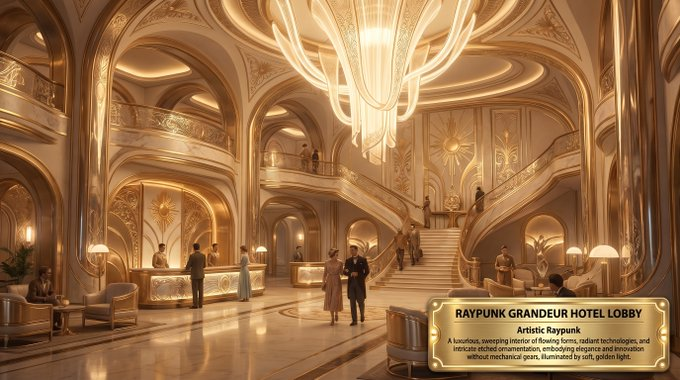 Game Asset - Luxury Hotel Raypunk Lobby — output 1