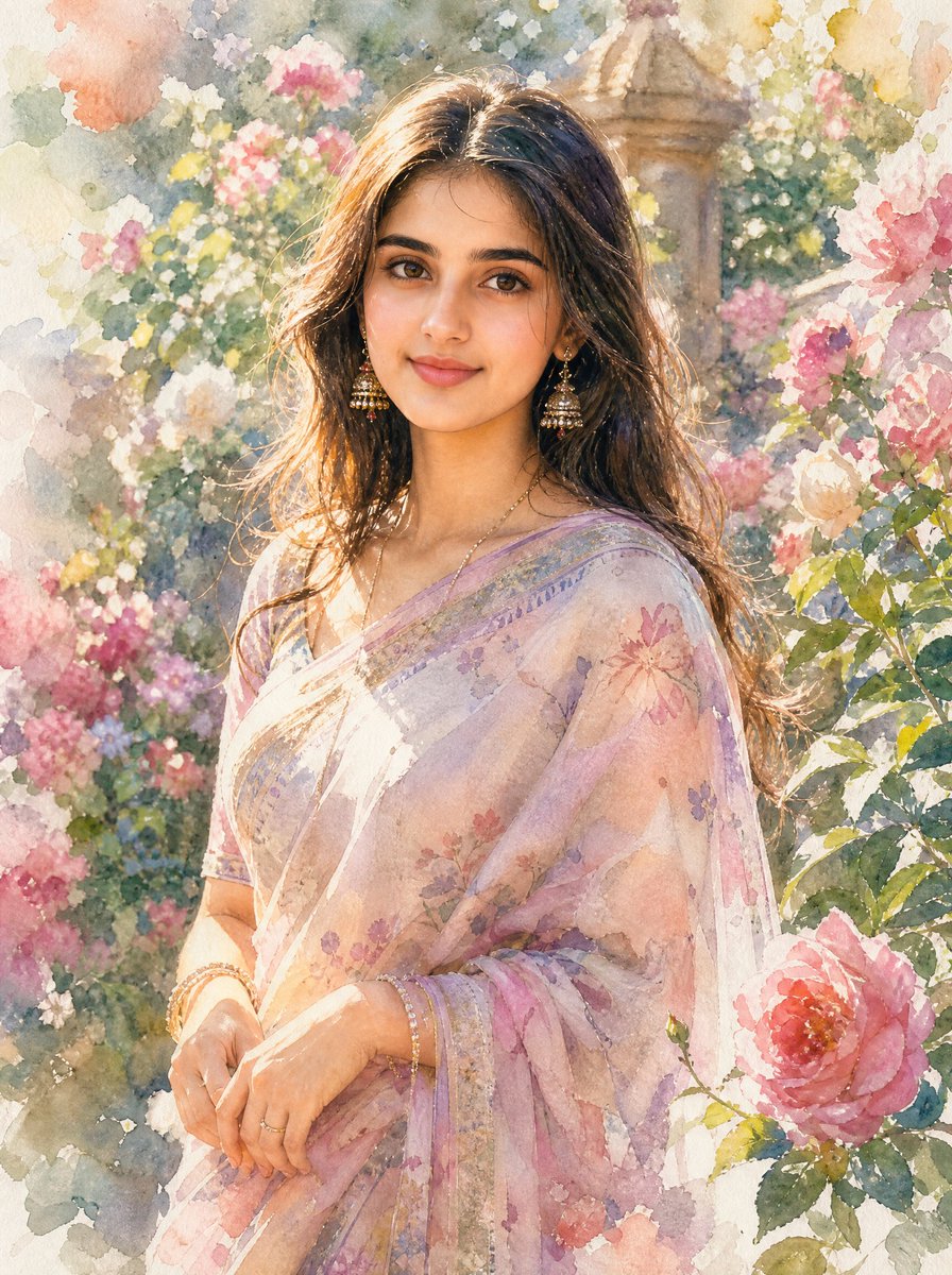 Social Media Post - Dreamy Watercolor Garden Portrait — output 1