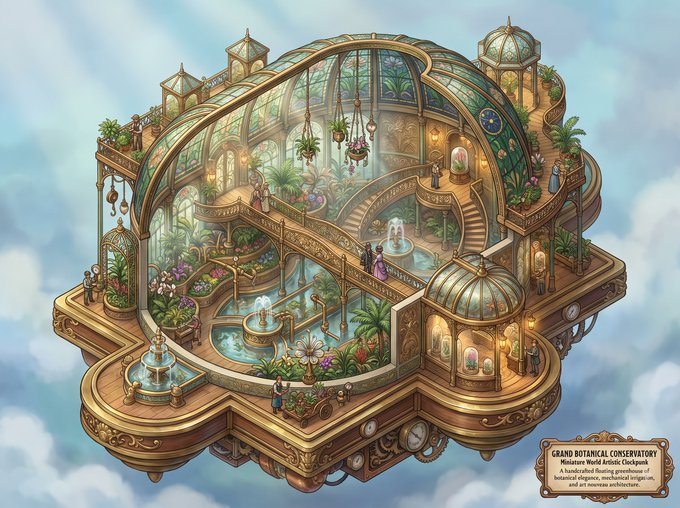 Game Asset - Clockpunk Miniature Greenhouse — output 1