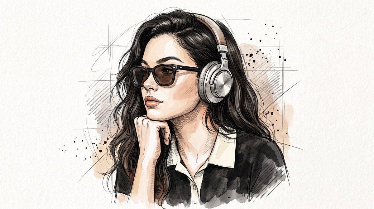 Profile / Avatar - Minimal Hand-Drawn Sketch Watercolor Portrait — output 1