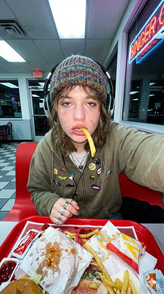 Profile / Avatar - Gen-Z Anti-Aesthetic Diner Selfie — output 1