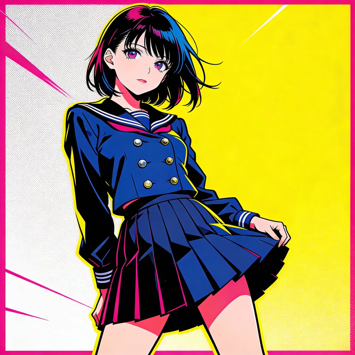 Chaotic Maximalist Anime Poster Prompt (100 Girls) — output 1