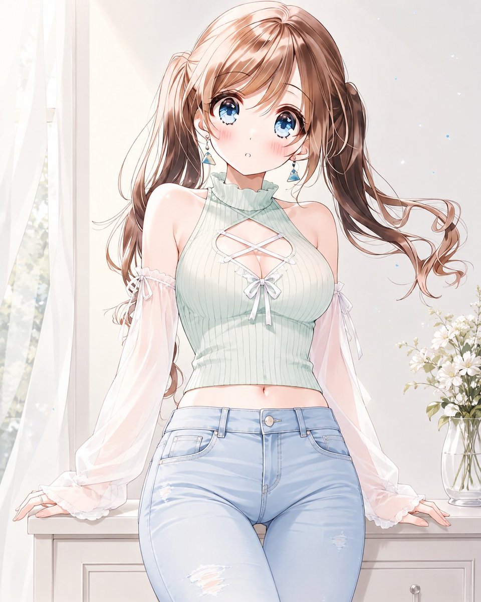 Profile / Avatar - Anime Summer Lace-Up Knit Outfit — output 1