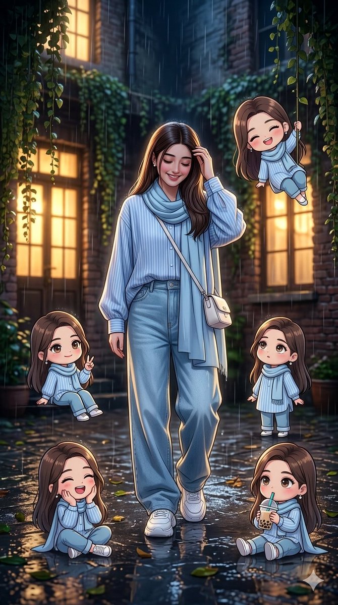 Comic / Storyboard - Anime Portrait with Chibi Characters โ output 1