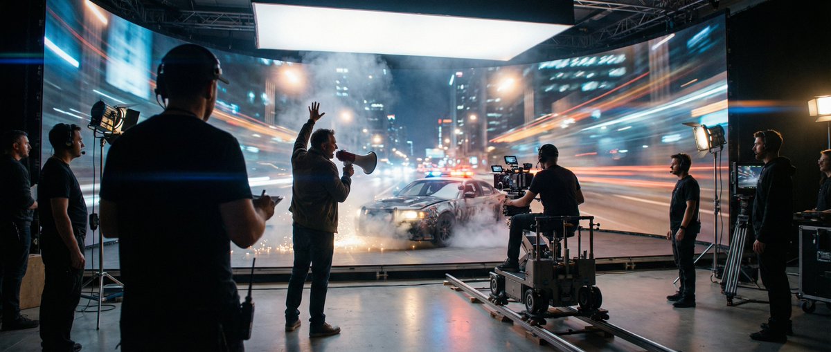 Cinematic Studio Shot of a Soccer Commercial Set — output 1
