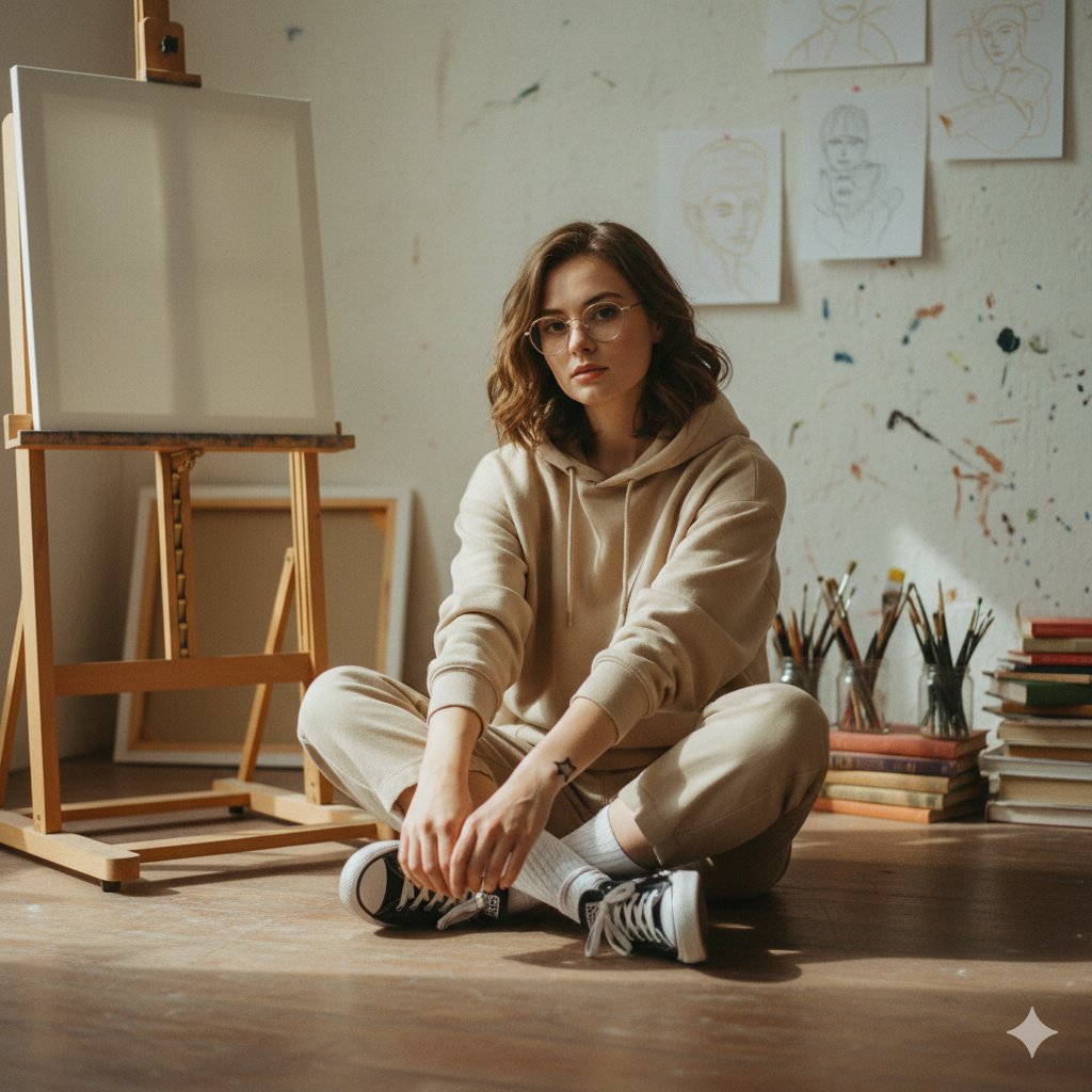Soft Art-School Aesthetic Candid Portrait — output 1