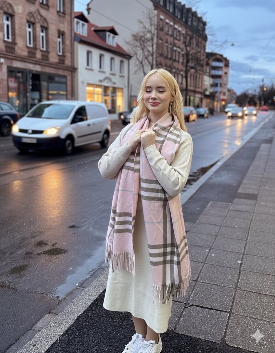 Cinematic Fashion Editorial in European Old Town at Twilight — output 1