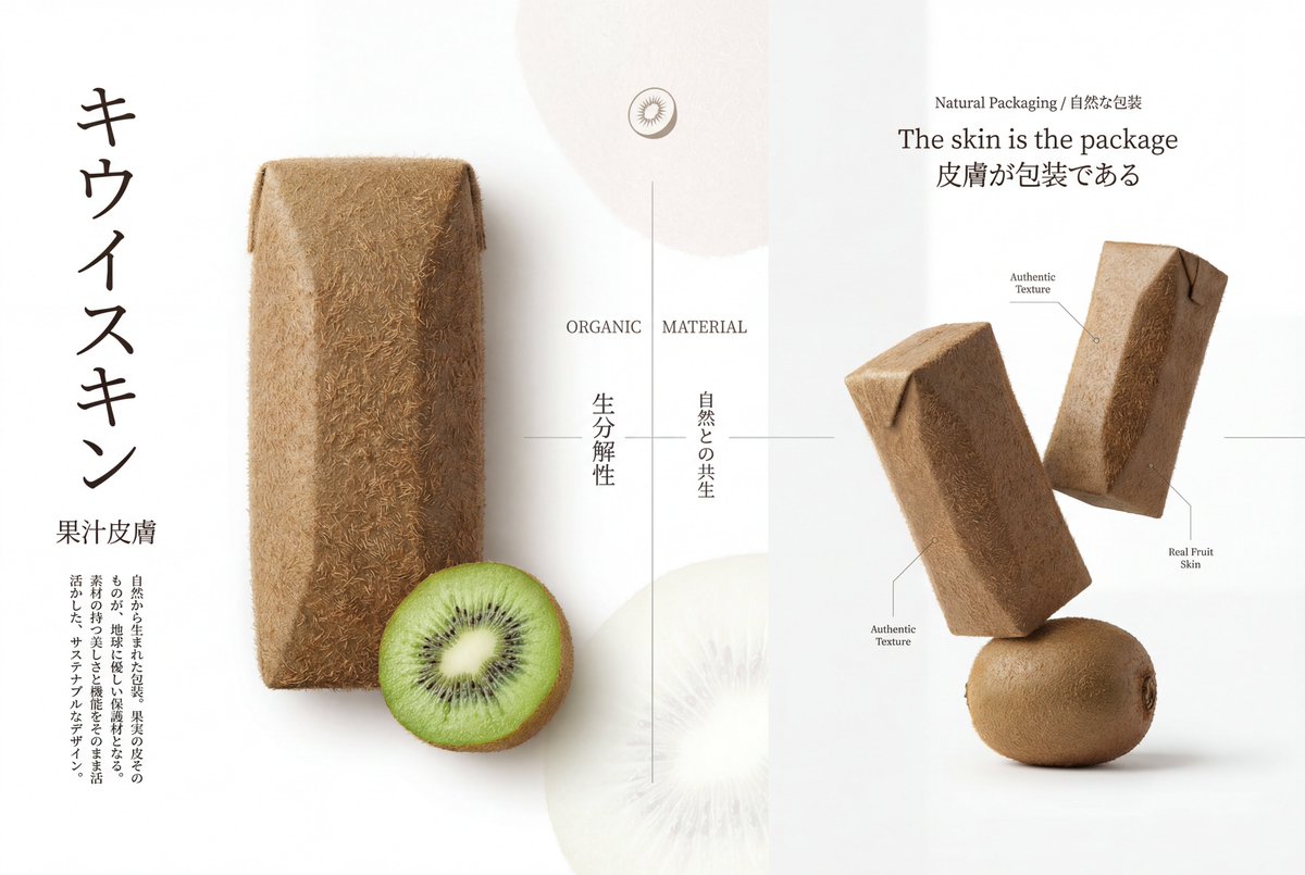 Product Marketing - Premium Japanese-Style Kiwi Juice Skin Packaging Poster — output 1