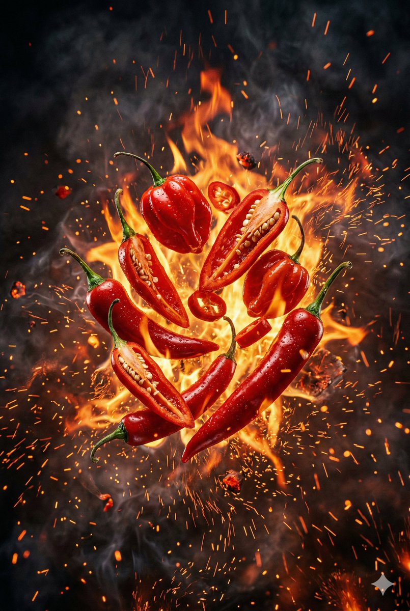E-commerce Main Image - Explosive Chili Peppers Food Photography Prompt for Nano Banana 2 — output 1