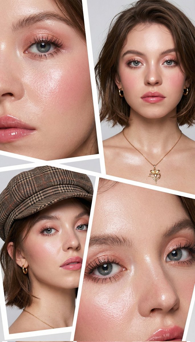 4-Panel Korean Beauty Editorial Collage Prompt (Glass Skin) — output 1