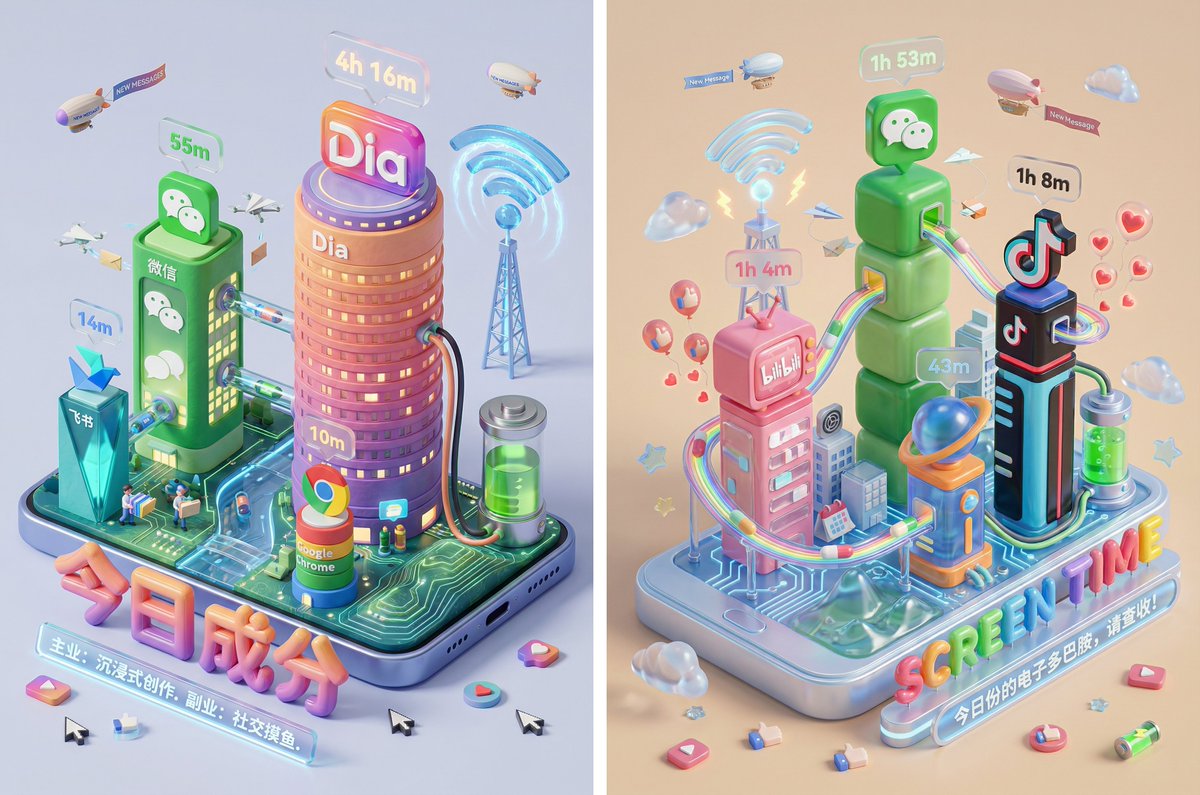 Screen Time Digital Town Visualization Prompt — output 1