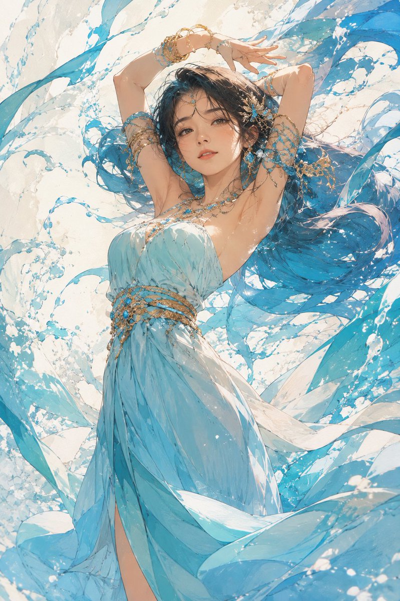 Social Media Post - Ethereal Ocean Fantasy Anime Illustration — output 1