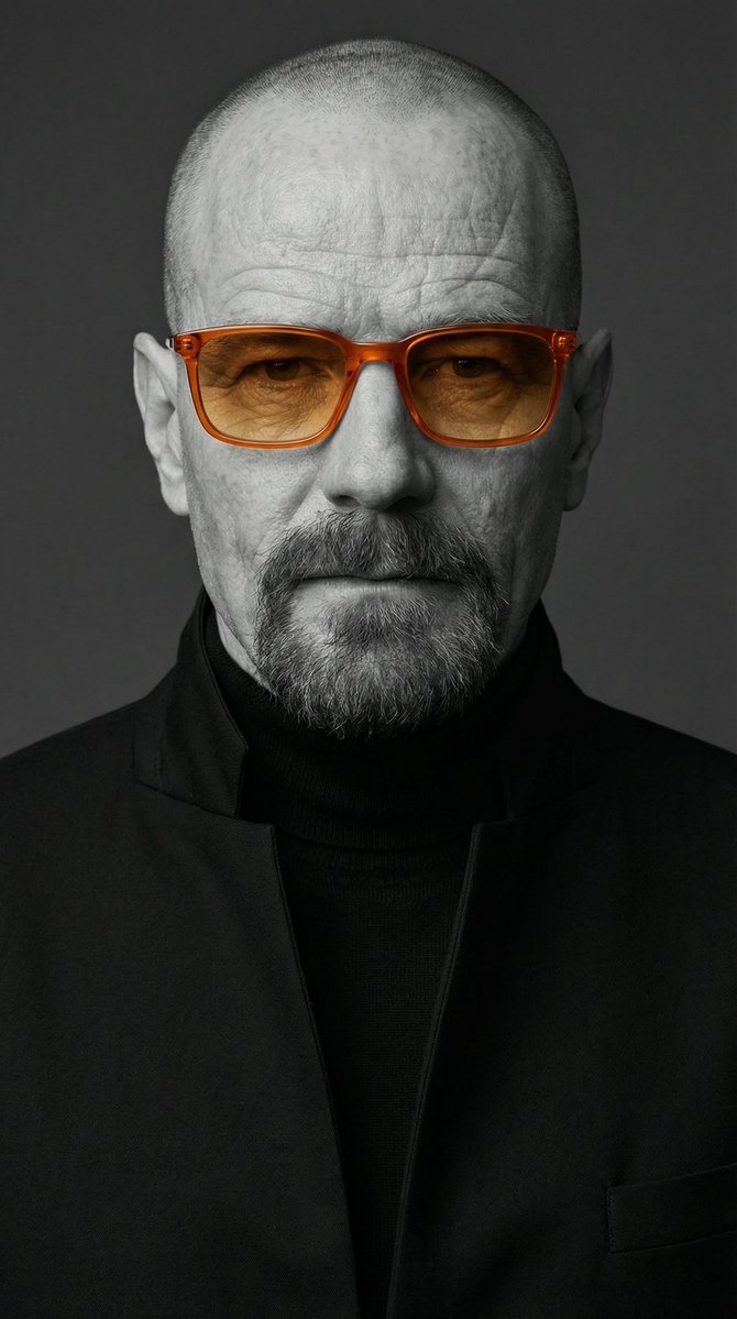 Selective Color Monochrome Studio Portrait — output 1
