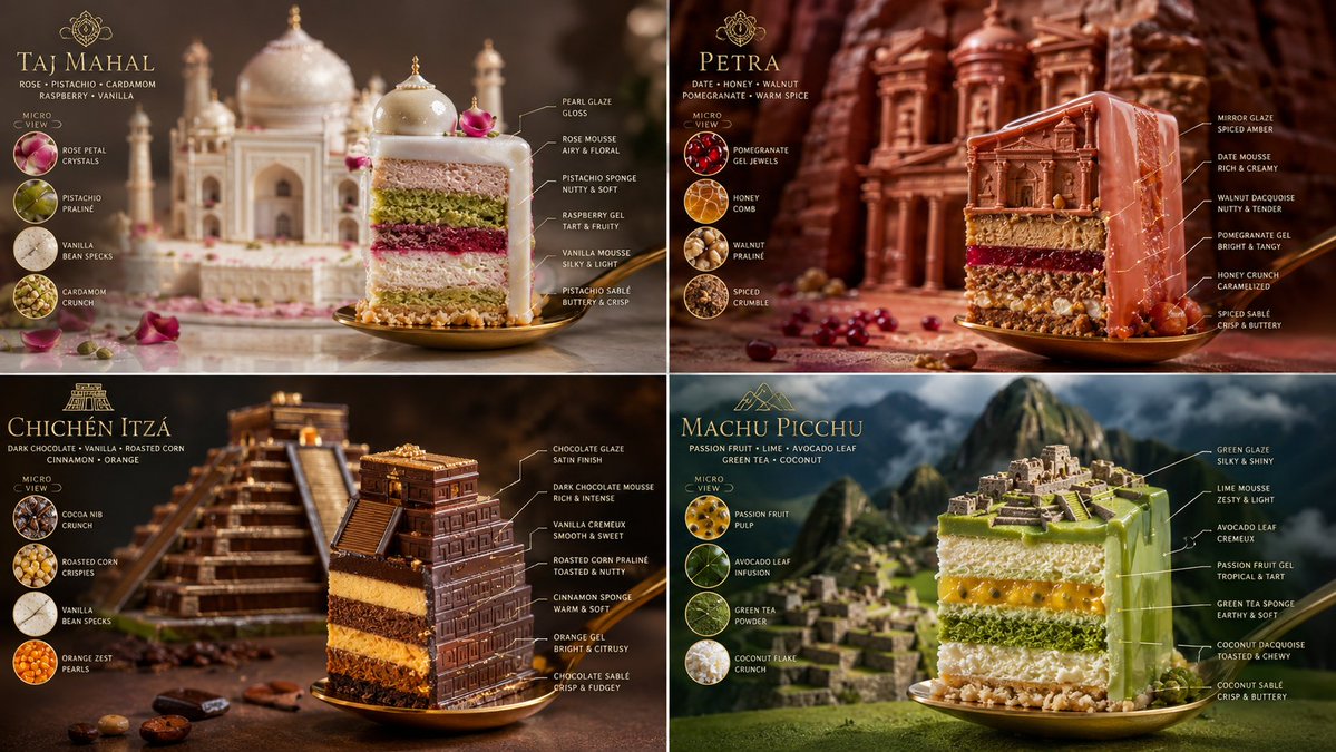 Infographic / Edu Visual - Edible World Wonder Cakes — output 1