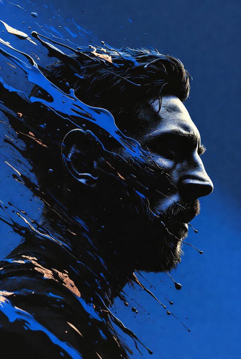 Stylized Portrait with Paint Splashes — output 1