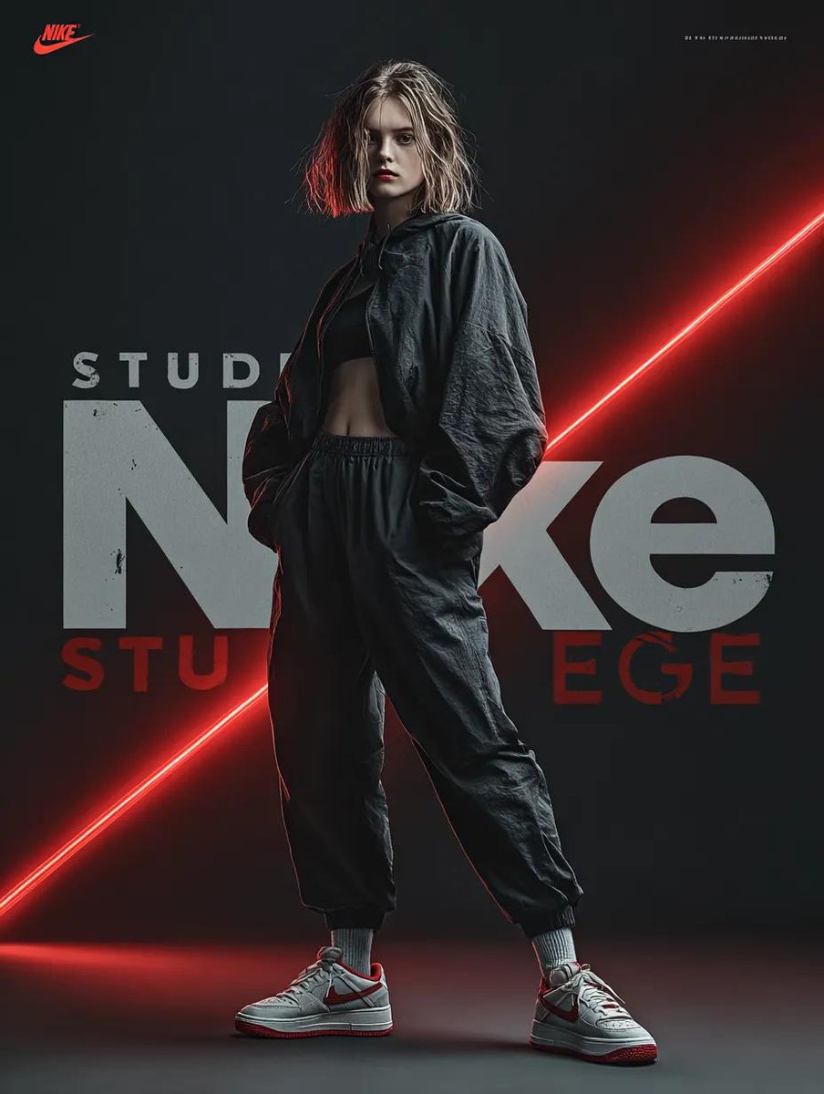Product Marketing - Dynamic Futuristic Nike Fashion Ad Prompt for Nano Banana Pro — output 1