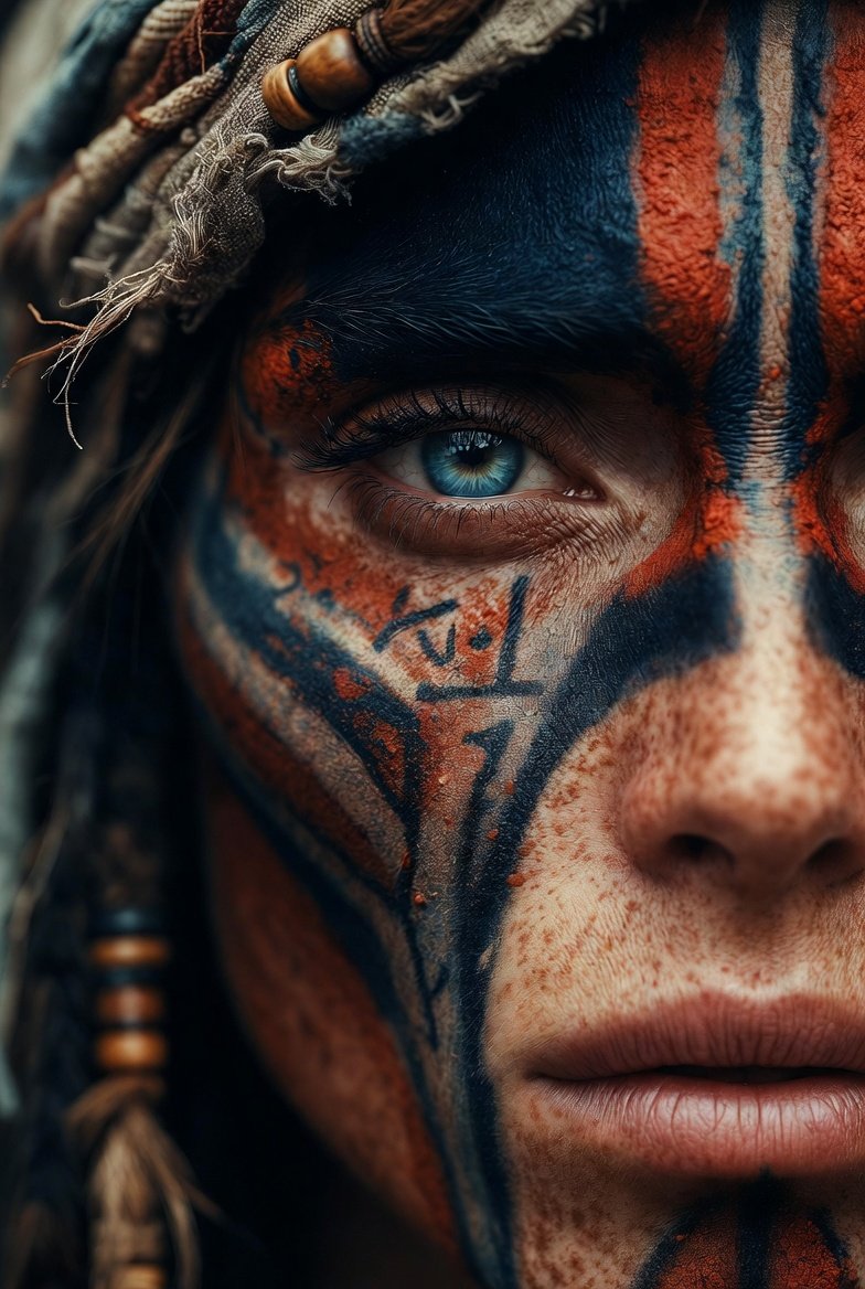 Ancestral Tribal Gaze Portrait Prompt (Facial Lock) — output 1