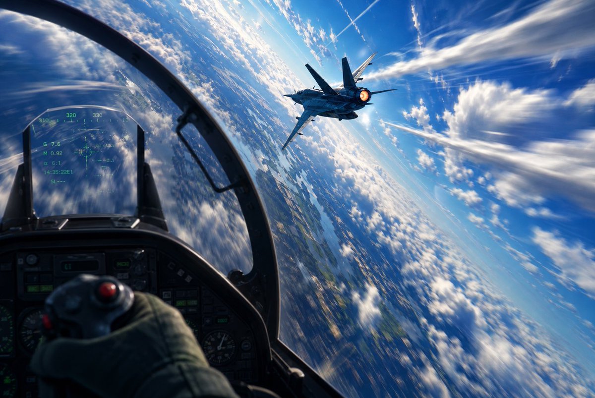 YouTube Thumbnail - Fighter Jet Cockpit View Banking Turn — output 1